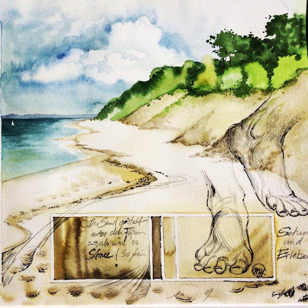 Barfuss on the beach